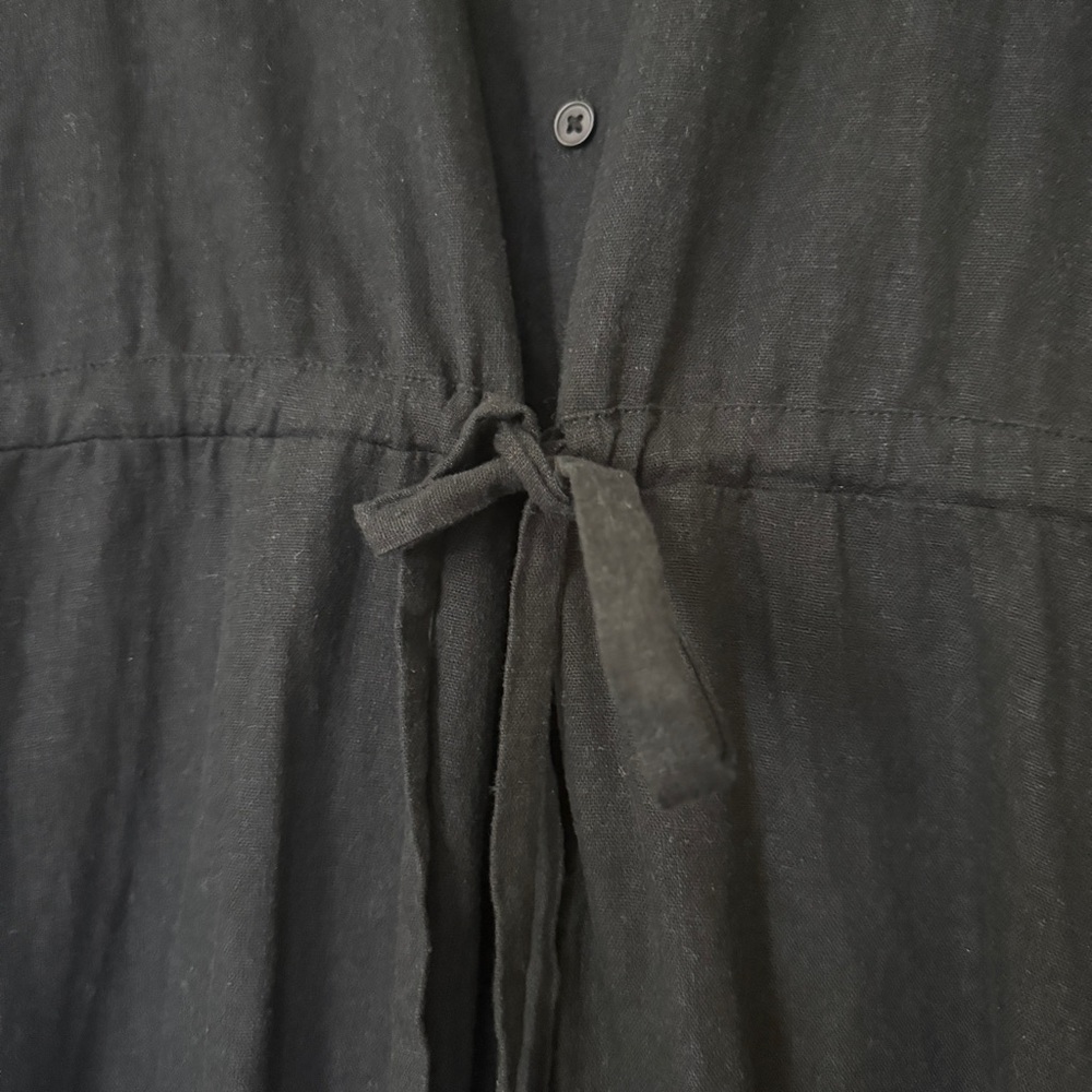 A New Day Black Linen Blend Midi Shirt Dress - Picture 6 of 8